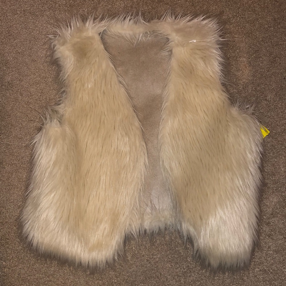 Cream fur vest